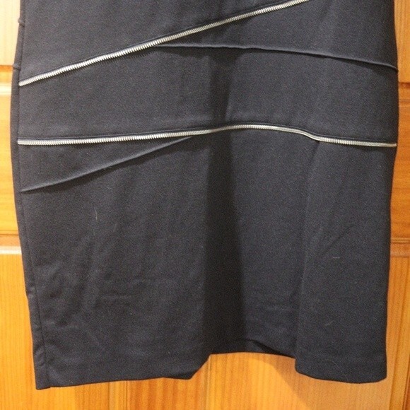 Michael Michael Kors Navy Blue Bodycon Dress Zip Detail Edgy Career NWT 14 - Picture 5 of 12